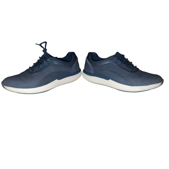 Clarks Unstructured Shoes Sz 8 Wave Walk Blue Suede Comfy Athletic Normcore - Picture 5 of 7